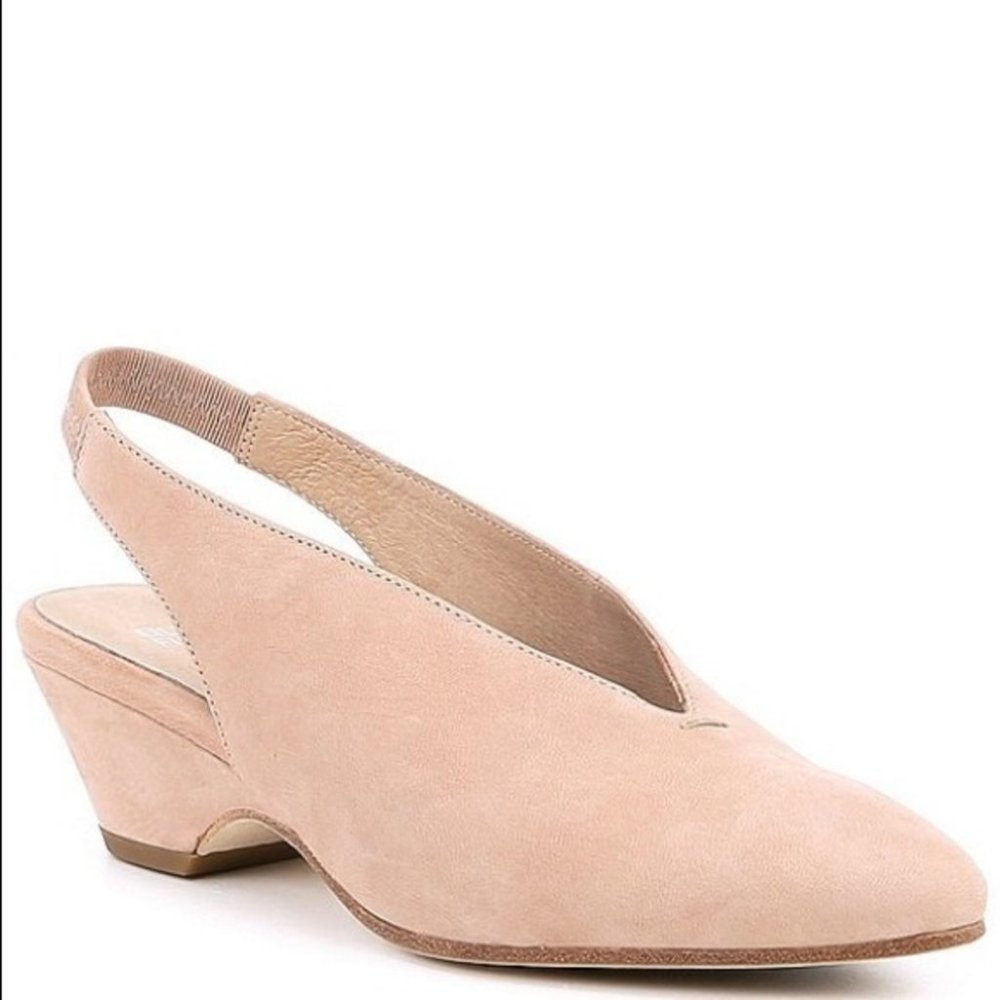 Eileen Fisher Women's Pinkish Tan Slingback Wedge Shoes